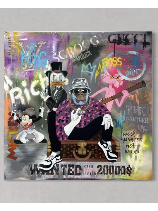 Pop Art Multicolore Mickey Mouse et Big Boss Paint , Tu B'Av Gifts , I