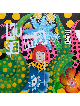 Pop Art Multicolor Yayoi Kusama's with Flowers - F , Tu B'Av Gifts , I