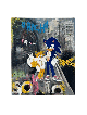 Sonic moderne et Tails dans la toile acrylique de Manhattan , Cadeaux Tu B'Av , I