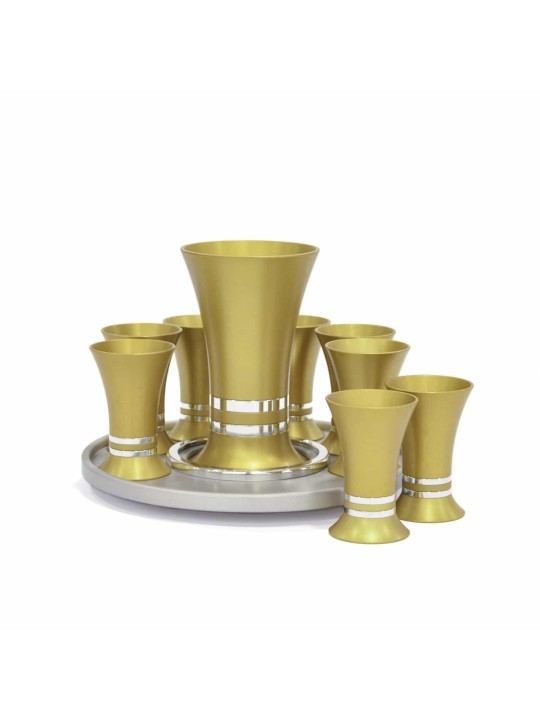 Beautiful Colorful Liquor Set with Plate , Jewish Wedding Gifts , Isra