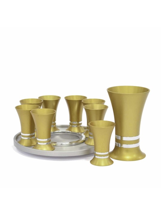 Beautiful Colorful Liquor Set with Plate , Jewish Wedding Gifts , Isra