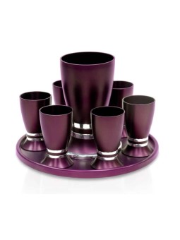 Colorful Liqueur Set with 6 Cups & Tray , Jewish Wedding Gifts , Israe