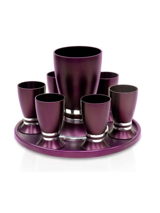 Ensemble de liqueur colorée avec 6 tasses et plateau, cadeaux de mariage juif, Israël