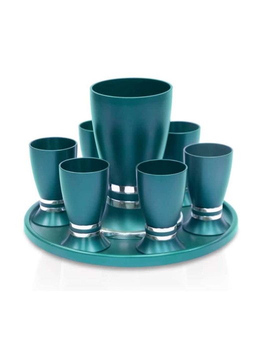 Ensemble de liqueur colorée avec 6 tasses et plateau, cadeaux de mariage juif, Israël