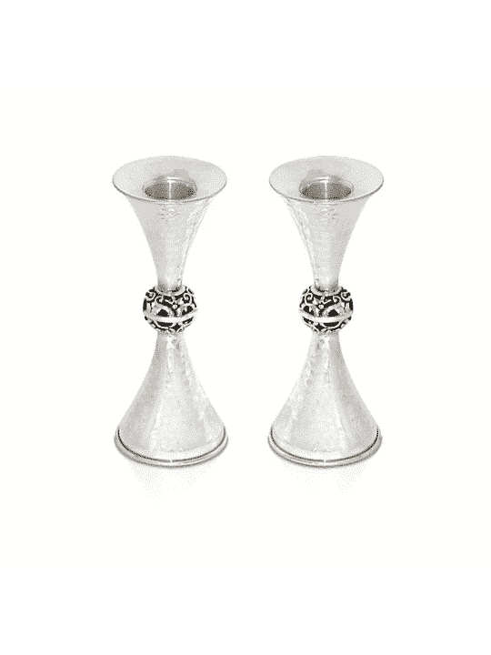 Chandeliers martelés en argent sterling, bougie en argent sterling