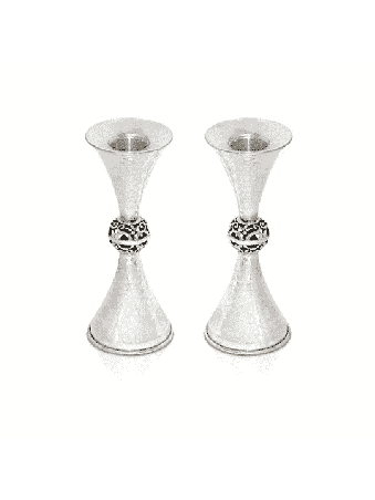 Chandeliers martelés en argent sterling, bougie en argent sterling