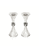 Chandeliers martelés en argent sterling, bougie en argent sterling
