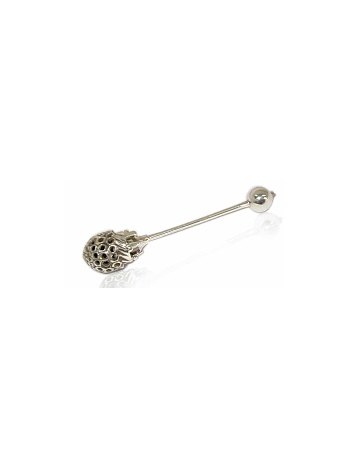 Nature Inspired Silver Honey Pot with Spoon , Rosh Hashanah Honey Dish