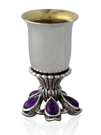 Small Children's cup with Amethyst Stones , Passover Gifts , Israeli J