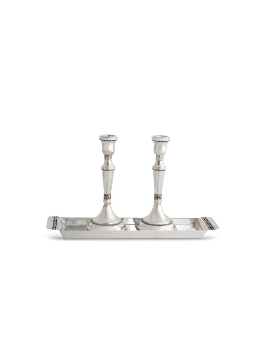 Large Candlesticks with Filigree , Sterling Silver Candlesticks , Isra