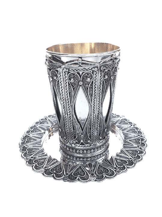 Tasse et assiette décoratives de Kiddush, cadeaux de Pâque, Judaica israélienne
