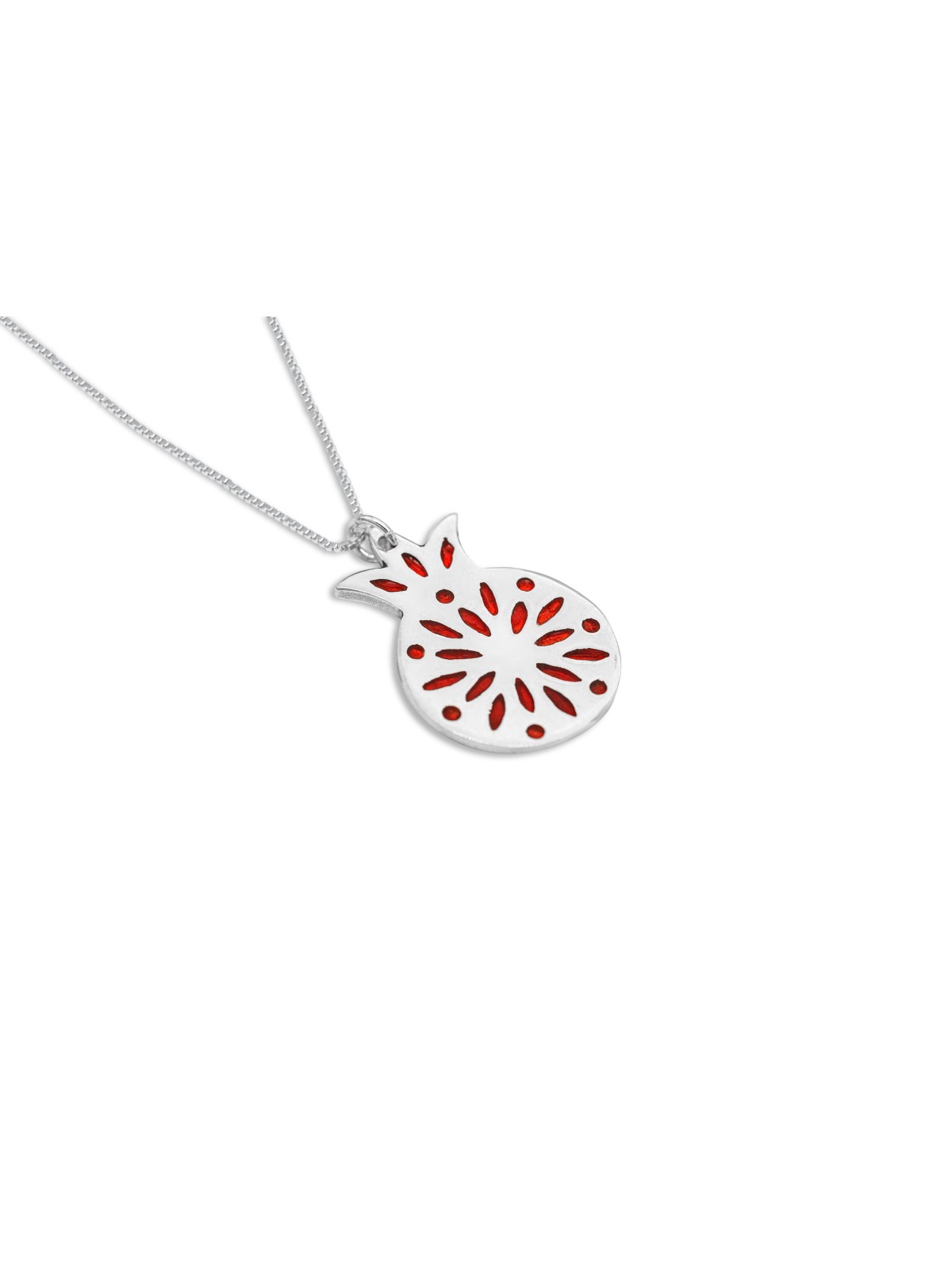 Pendentif émaillé en or grenade, cadeaux Tu B'Av, Judaica israélien