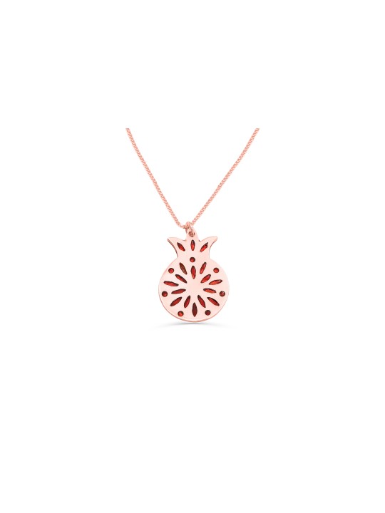 Pendentif émaillé en or grenade, cadeaux Tu B'Av, Judaica israélien