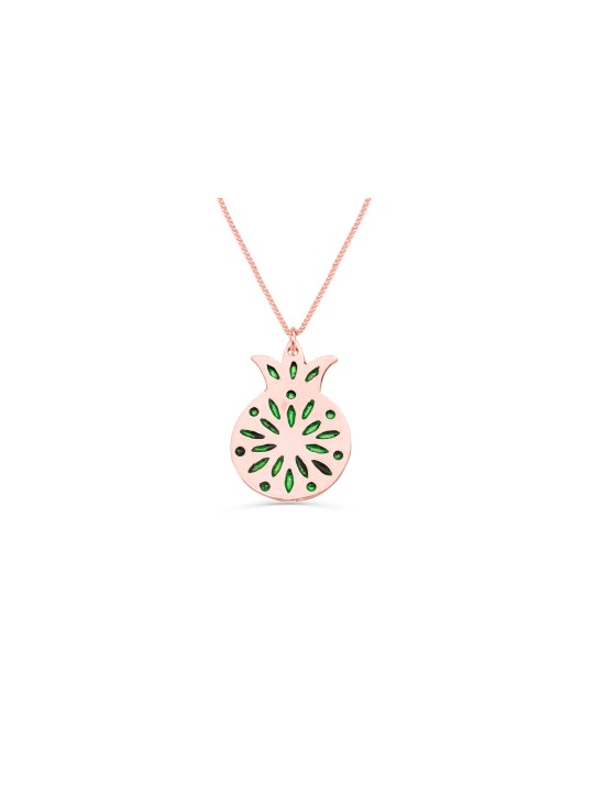 Pendentif émaillé en or grenade, cadeaux Tu B'Av, Judaica israélien
