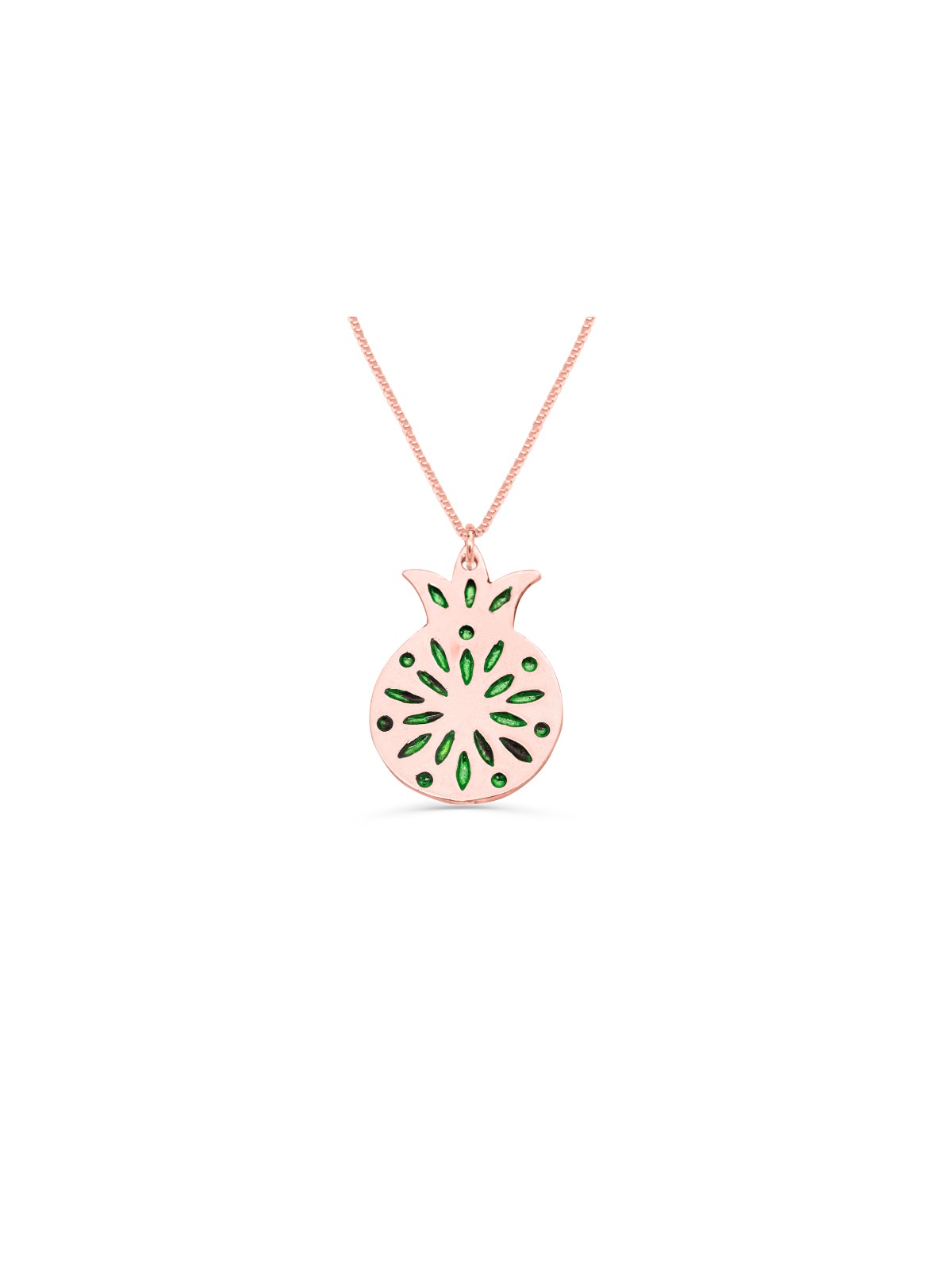 Pendentif émaillé en or grenade, cadeaux Tu B'Av, Judaica israélien