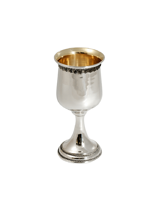 Grand Cu de Kiddush traditionnel en argent sterling massif, coupes de Kiddush, est