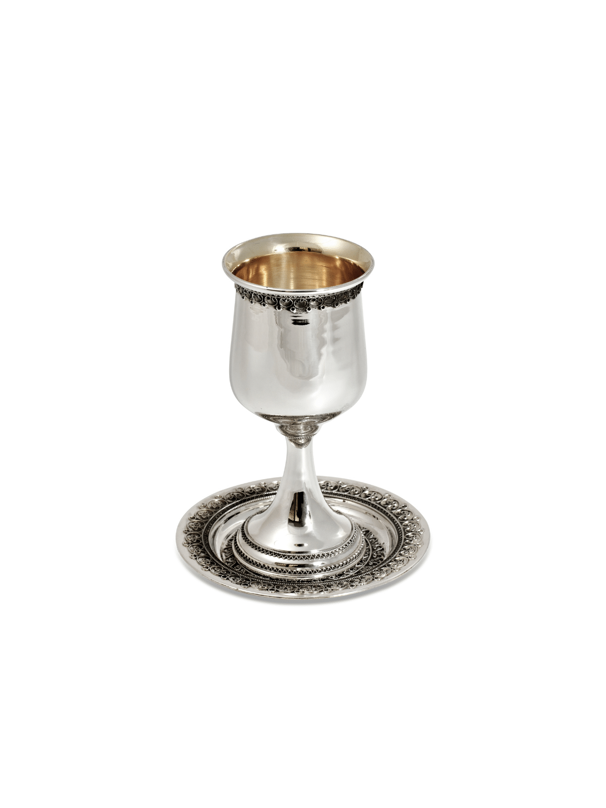 Grand Cu de Kiddush traditionnel en argent sterling massif, coupes de Kiddush, est