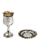 Grand Cu de Kiddush traditionnel en argent sterling massif, coupes de Kiddush, est