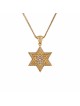 Star of David Yellow Gold Diamond Pendant Double L , Tu B'Av Gifts , I