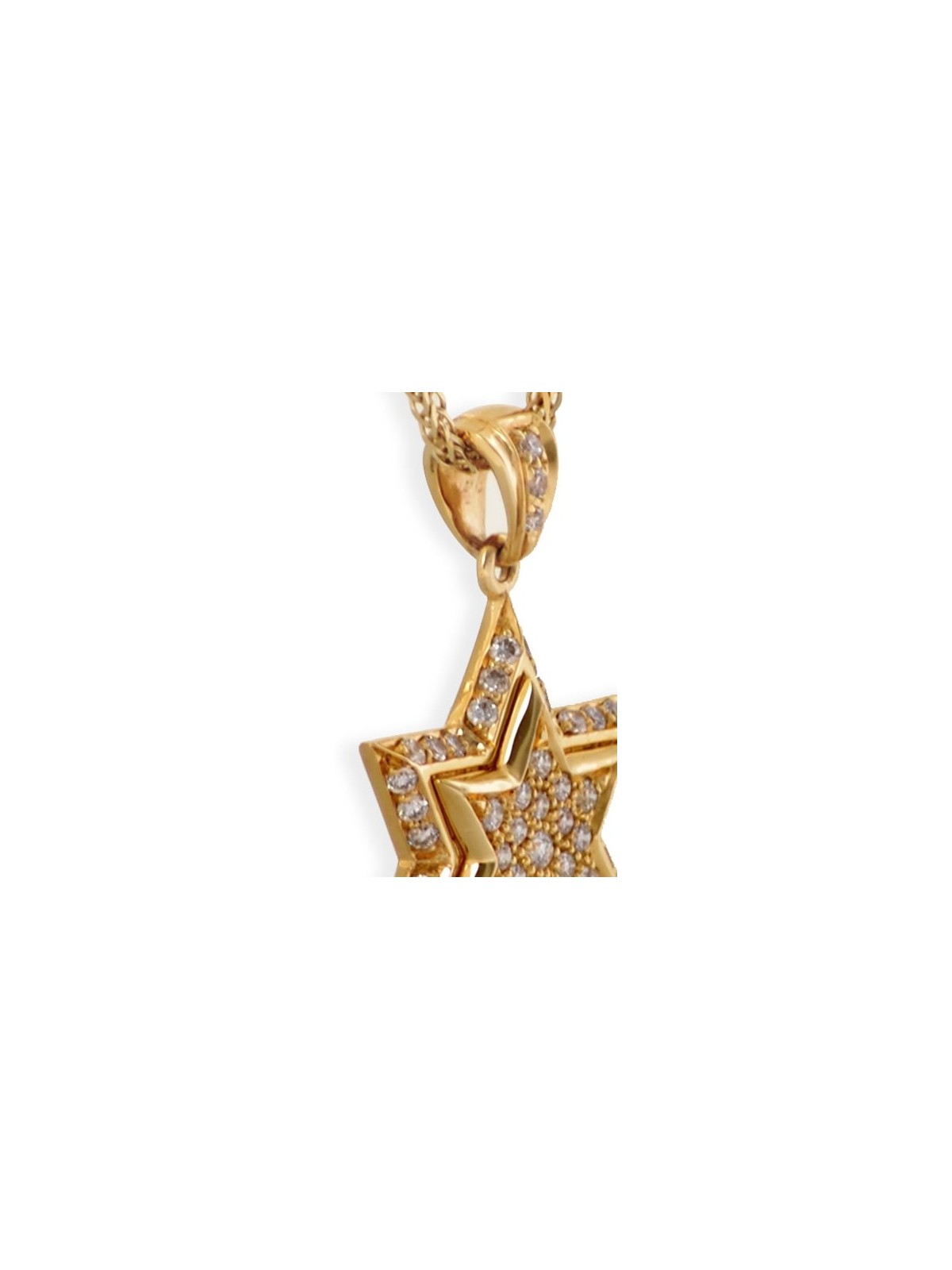 Pendentif Étoile de David Or Jaune Diamant Double L , Tu B'Av Gifts , I