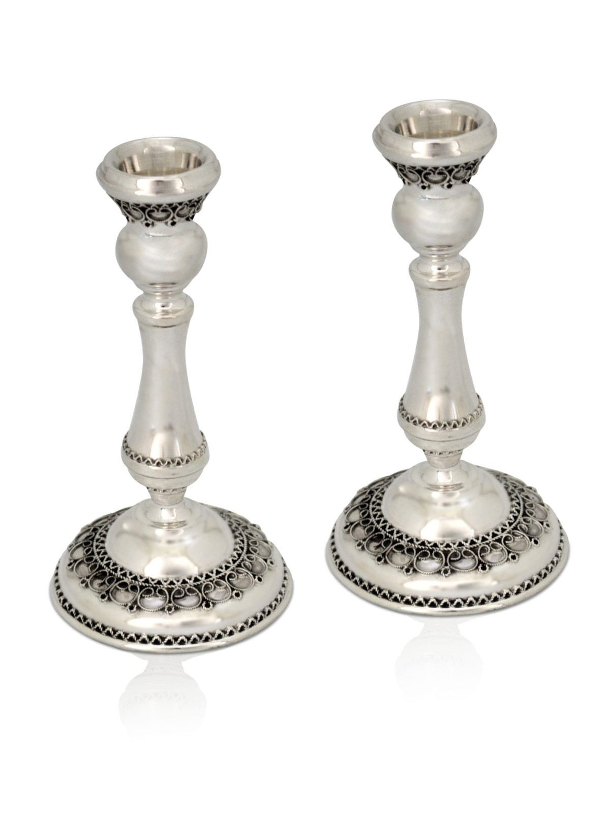 Chandeliers en argent en filigrane yéménite pour Shabbat, cadeaux de Pâque, I