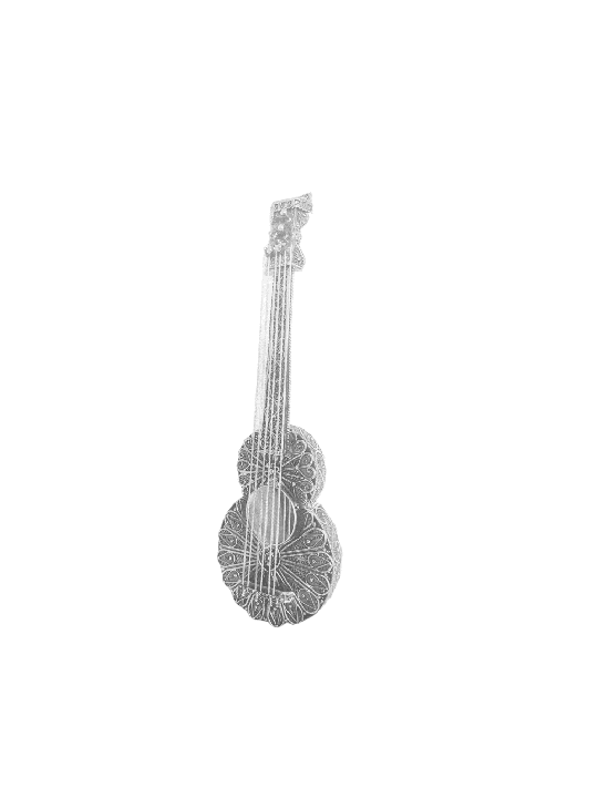 Extra Large Guitare Argentée Design Magnifique Besamim, Argent Sterling J