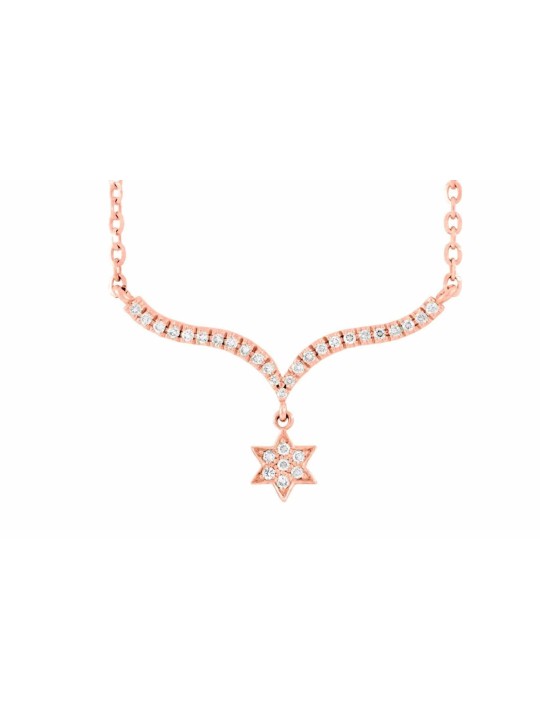 14K Diamond Yellow gold Star of David , Tu B'Av Gifts , Israeli Judaic