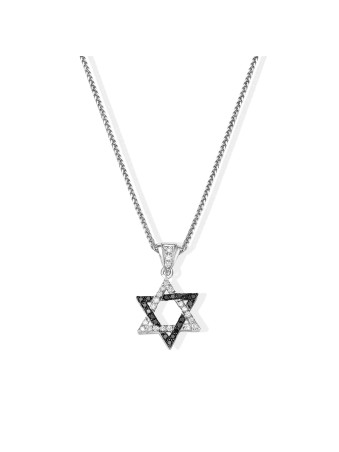Petite étoile de Da en diamant bicolore élégante en or 14 carats, cadeaux Tu B'Av, I