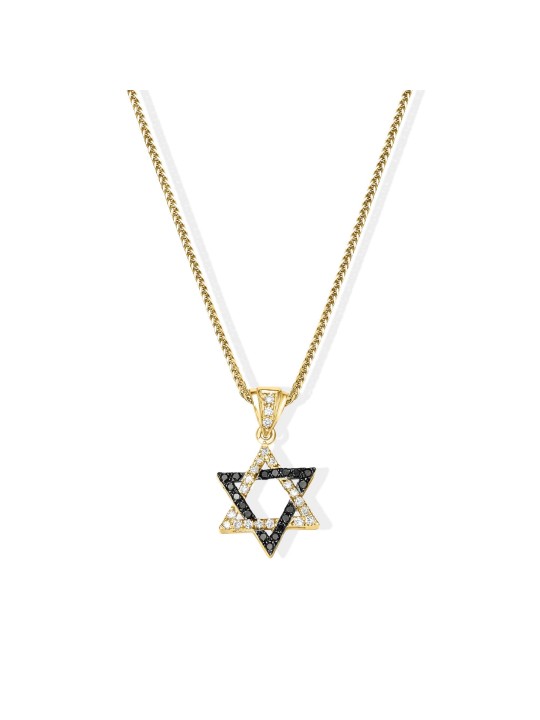 זהב קטן זהב 14 קראט אופנתי דו-גוני יהלום כוכב דא , מתנות ט"ו באב , א