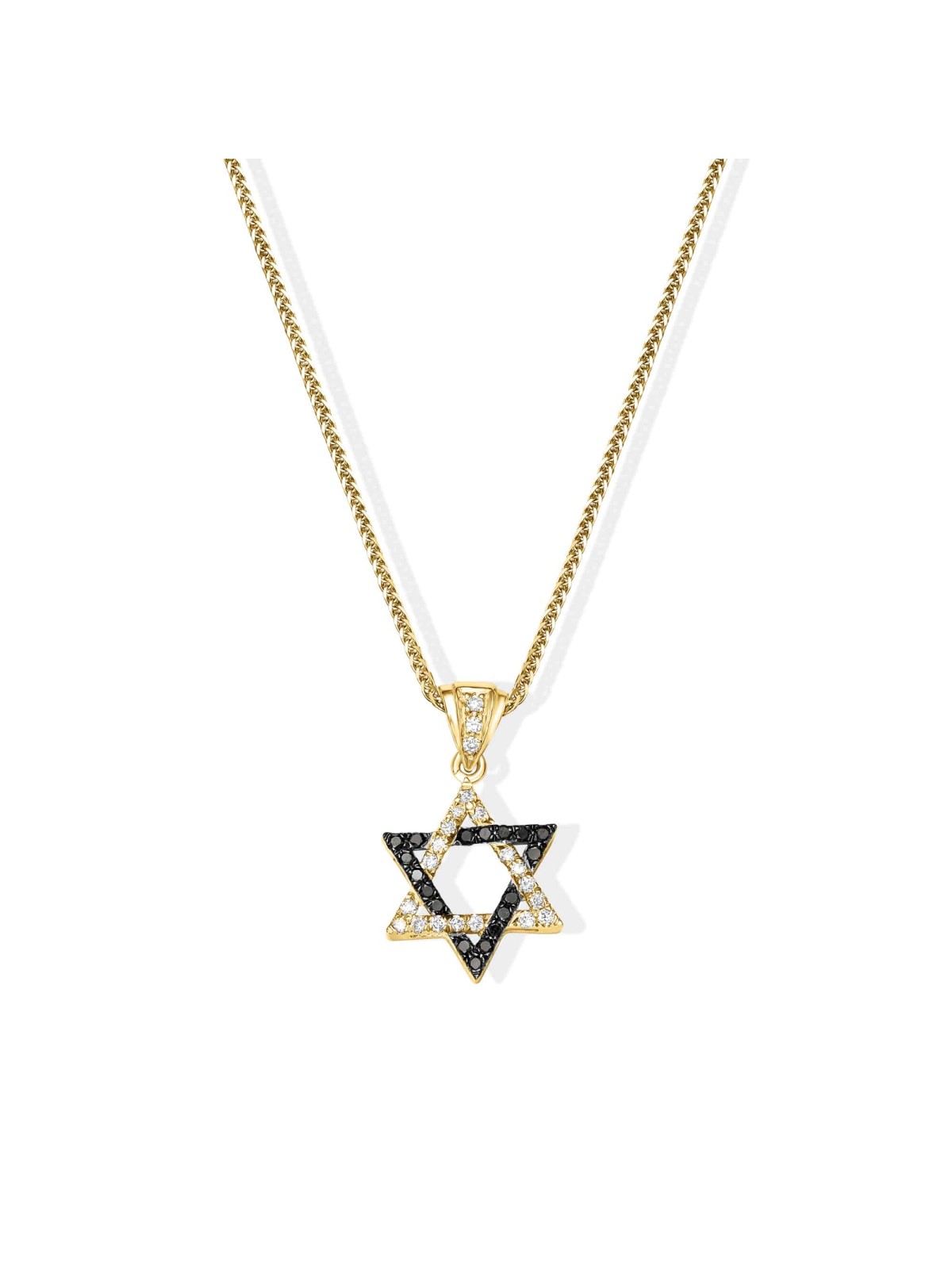 זהב קטן זהב 14 קראט אופנתי דו-גוני יהלום כוכב דא , מתנות ט"ו באב , א
