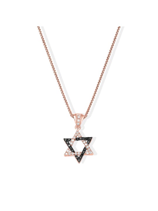 Petite étoile de Da en diamant bicolore élégante en or 14 carats, cadeaux Tu B'Av, I