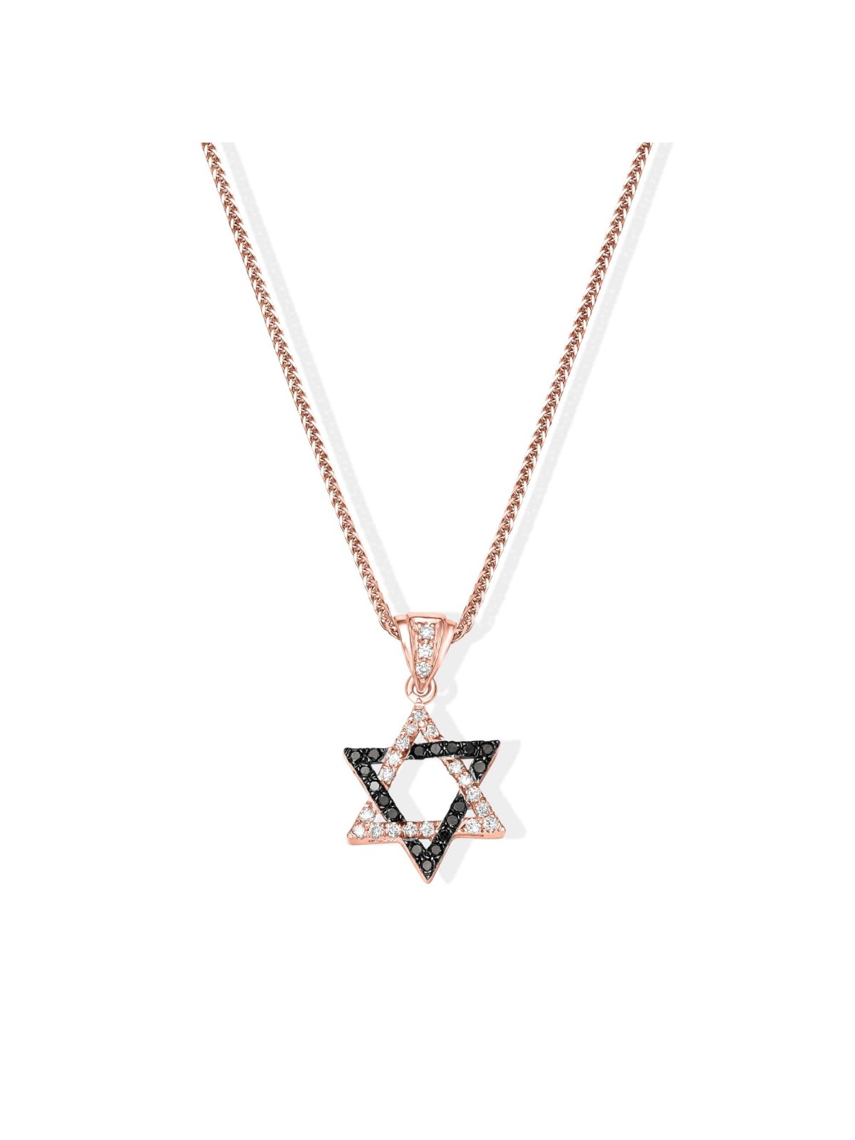 זהב קטן זהב 14 קראט אופנתי דו-גוני יהלום כוכב דא , מתנות ט"ו באב , א
