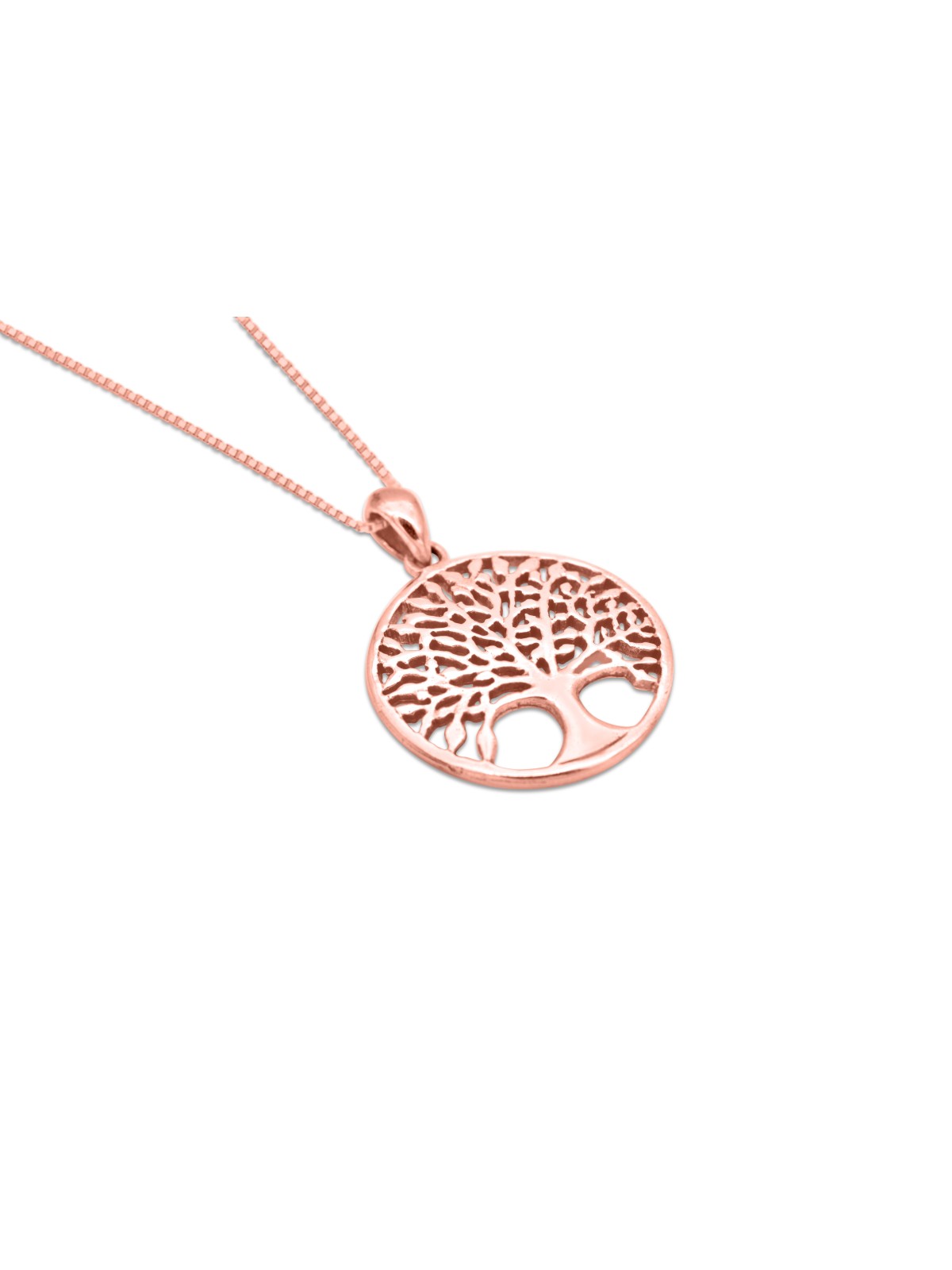 Hollow 14K Gold Tree of Life Necklace , Tu B'Av Gifts , Israeli Judaic