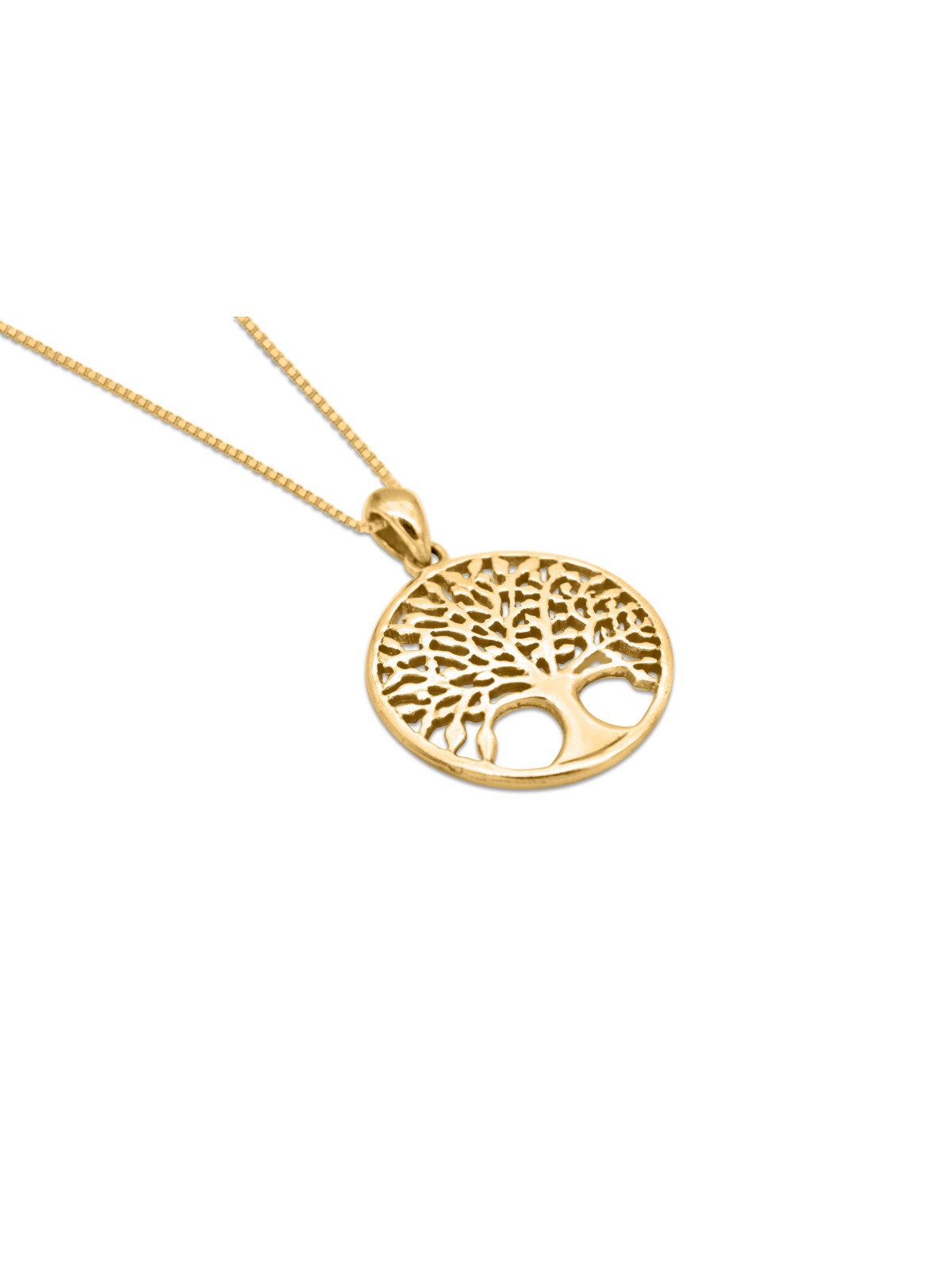 Collier creux d’arbre de vie en or 14K, cadeaux Tu B’Av, judaïque israélien