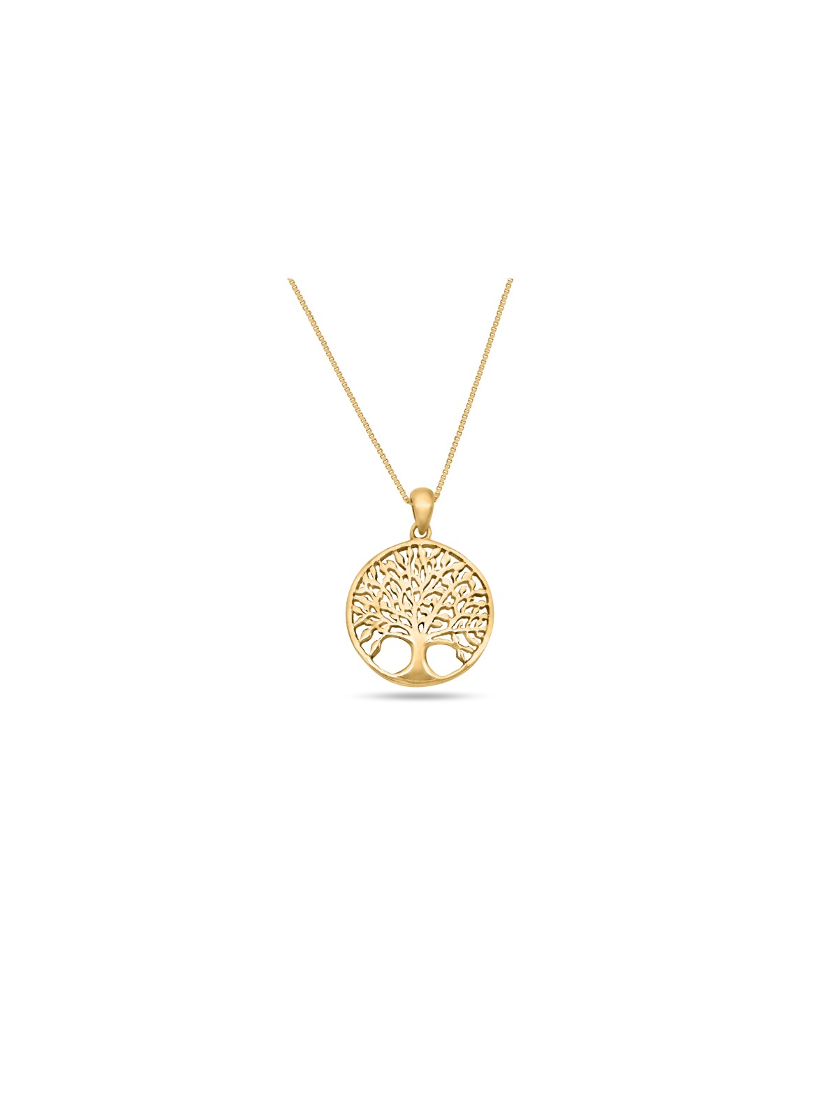 Hollow 14K Gold Tree of Life Necklace , Tu B'Av Gifts , Israeli Judaic