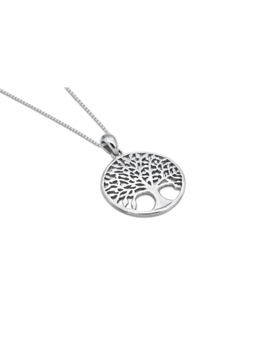 Hollow 14K Gold Tree of Life Necklace , Tu B'Av Gifts , Israeli Judaic