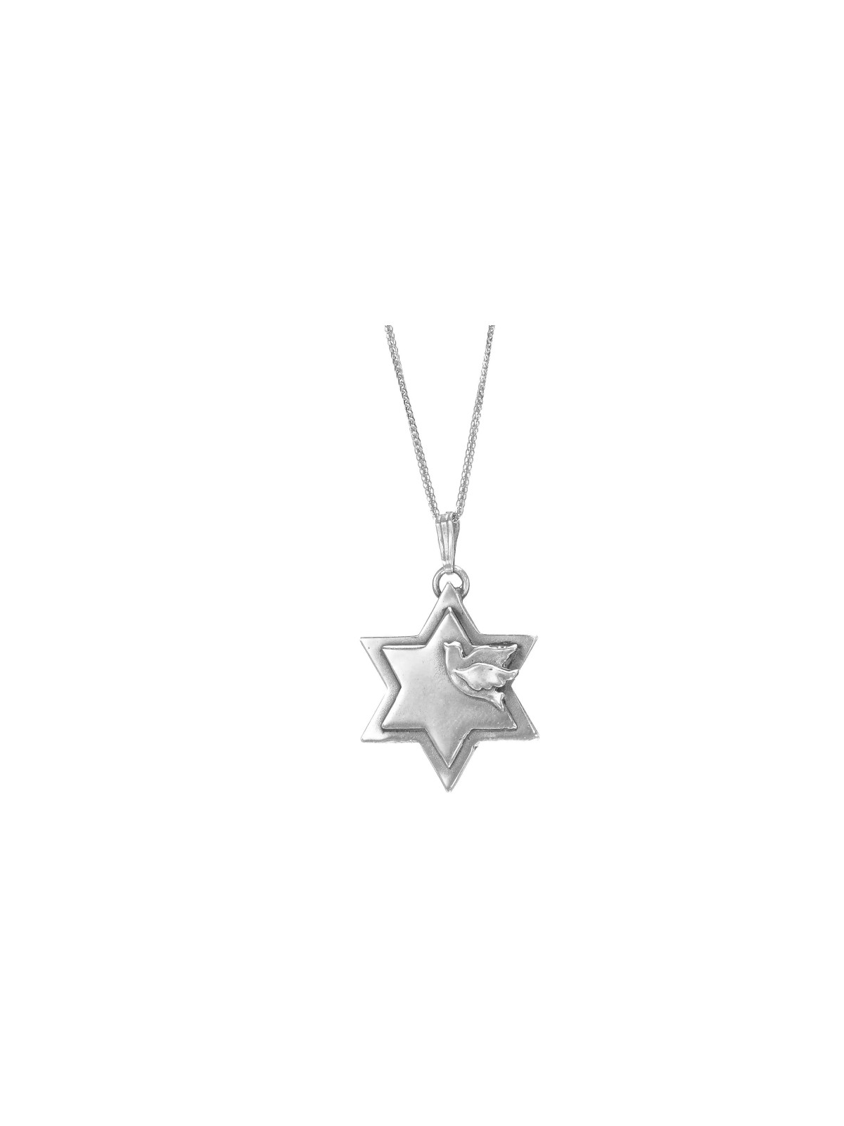 Pendentif étoile de David et colombe en or, cadeaux Tu B'Av, Judaica israélien