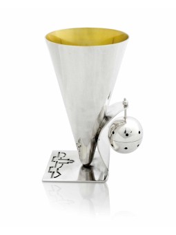 Coupe de Kiddouch unique en argent sterling 925 avec Besami, cadeaux Tu B'Av, I