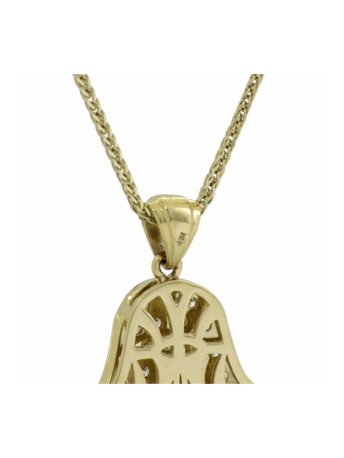 White Hamsa Necklace with Several Shiny Diamonds , Tu B'Av Gifts , Isr