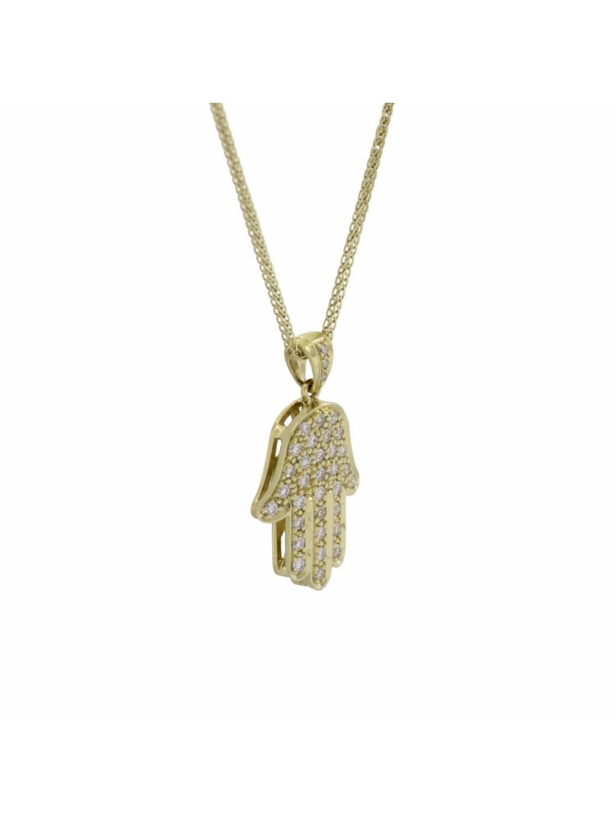 Collier Hamsa blanc avec plusieurs diamants brillants, cadeaux Tu B'Av, Isr
