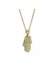 Collier Hamsa blanc avec plusieurs diamants brillants, cadeaux Tu B'Av, Isr