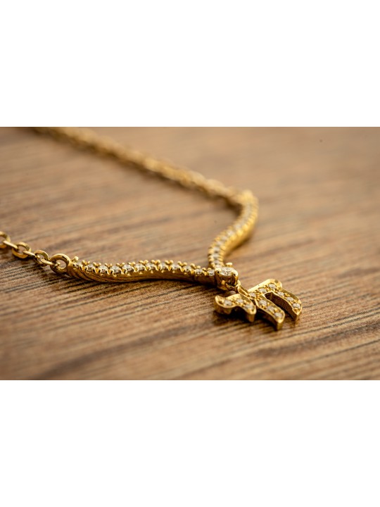 White Gold Chai Pendant with Wings and Diamonds , Tu B'Av Gifts , Isra