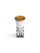 Coupe de Kiddouch de mariage en argent sterling avec mariée et G, cadeaux de Pâque,