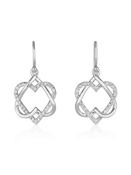 Boucles d'Oreilles Extraordinaires Étoile de David & Coeurs Or , Cadeaux Tu B'Av , I
