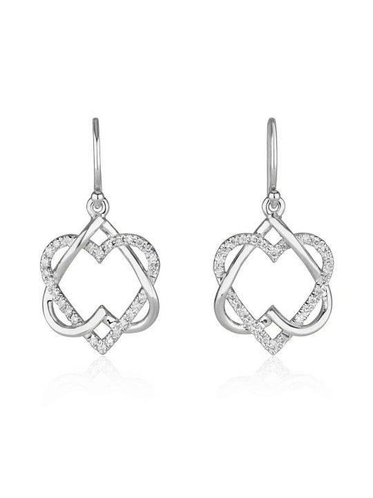 Boucles d'Oreilles Extraordinaires Étoile de David & Coeurs Or , Cadeaux Tu B'Av , I