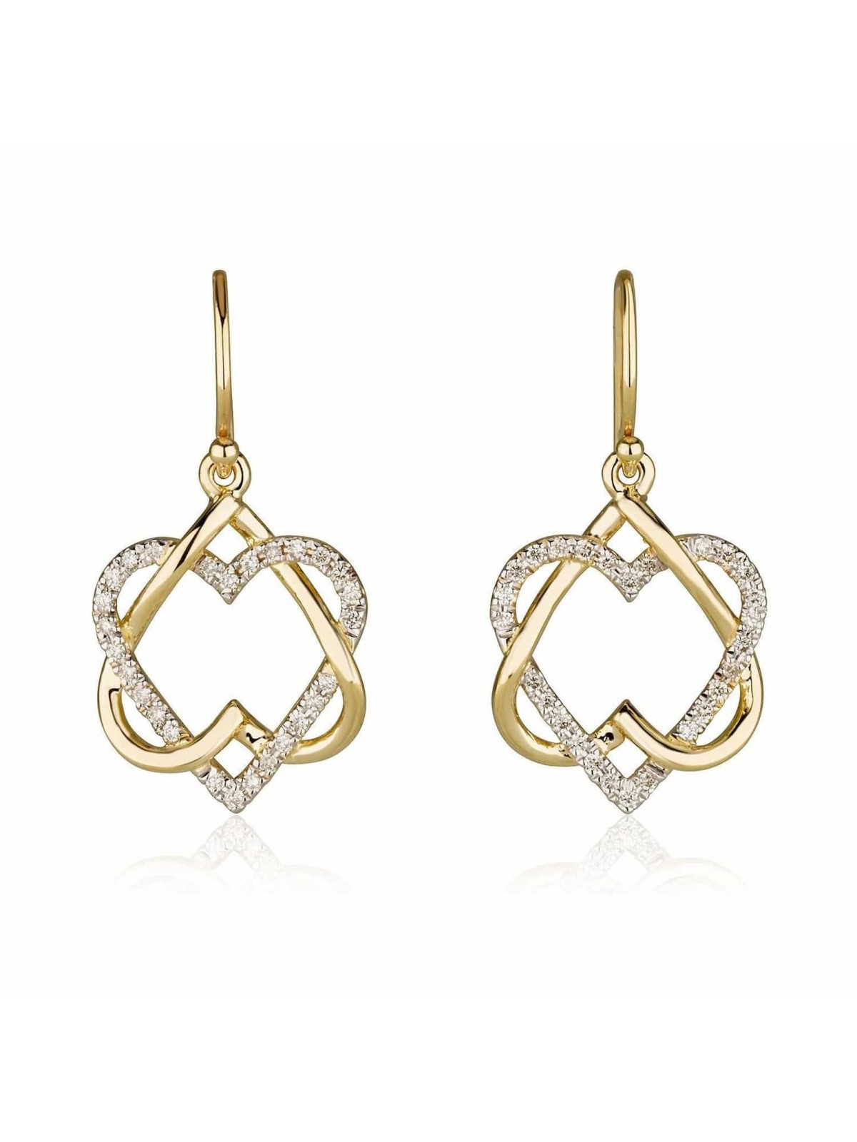 Extraordinary Gold Star of David & Hearts Earrings , Tu B'Av Gifts , I