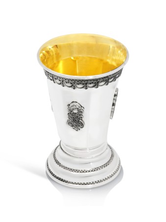 Coupe de Kiddouch octogonale avec base surélevée et filigre, coupes de Kiddouche, est