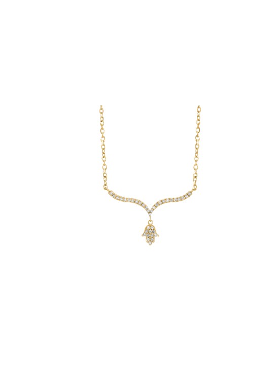 Collier Hamsa en or blanc 14 carats unique et doux, cadeaux Tu B'Av, Isra