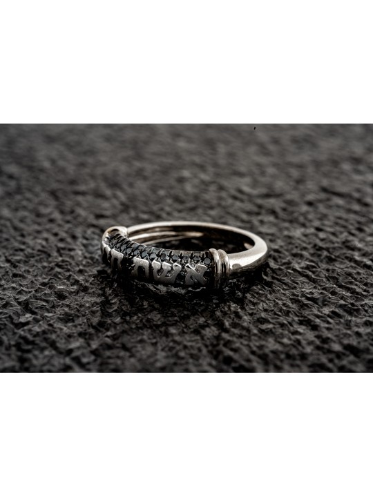 Black Hebrew Wedding Diamond Ring , Tu B'Av Gifts , Israeli Judaica