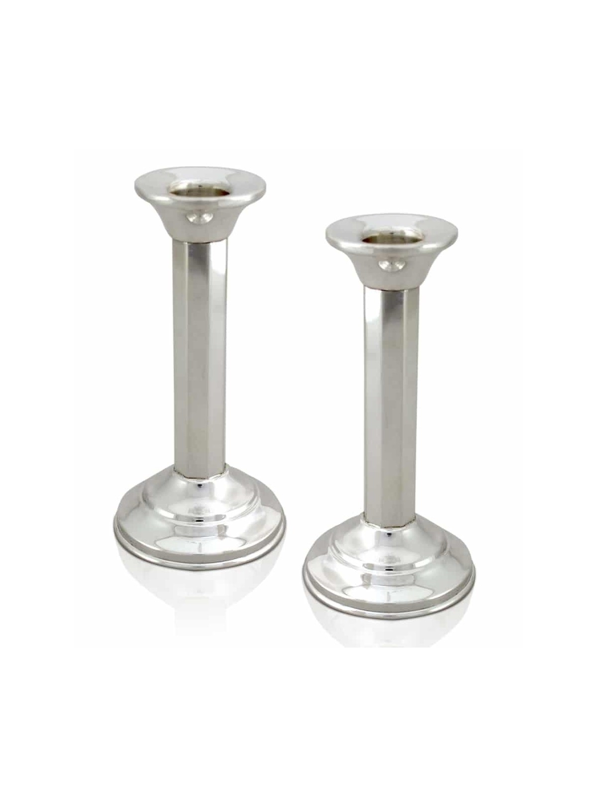 Chandeliers et plateau de sabbat de taille moyenne, chandeliers en argent sterling